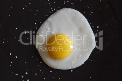 Fried egg on a dark background