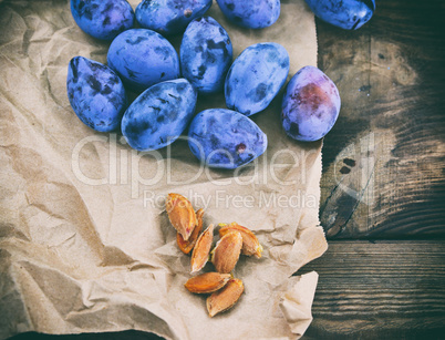 ripe blue plum and bones