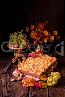 Autumnal Charlotte whit chocolate ground.