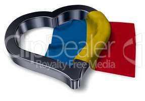 herzsymbol und flagge von rumänien