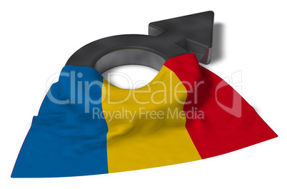 marssymbol und flagge von rumänien