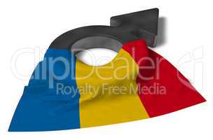 marssymbol und flagge von rumänien
