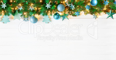 Turquoise Christmas Banner, Copy Space