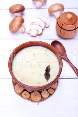 cream soup of fresh mushrooms