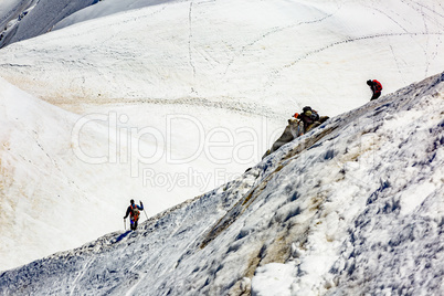 Mountaineer at the Mont Blanc Massif In The French Alps