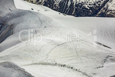 Mountaineer at the Mont Blanc Massif In The French Alps