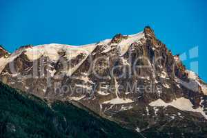 Mountain Mont Blanc Massif at Chamonix