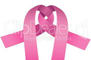Pink ribbons and breast cancer awareness concept
