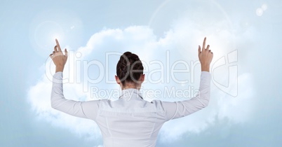 Businesswoman interacting with the air