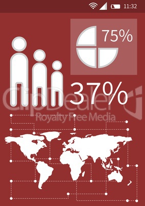 Business phone interface with graphics