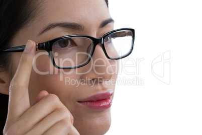 Close-up of woman in spectacle