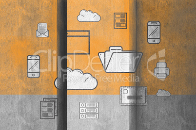 Composite image of apps and cloud computing