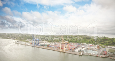 Commercial dock by sea