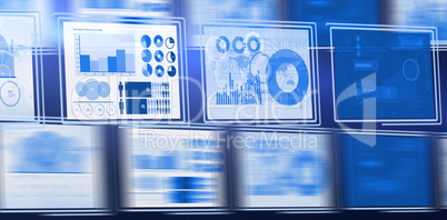 Vector image of business graphs arranged