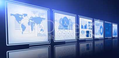 Digital image of business charts and map