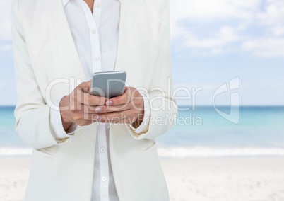 Businesswoman in nature beach