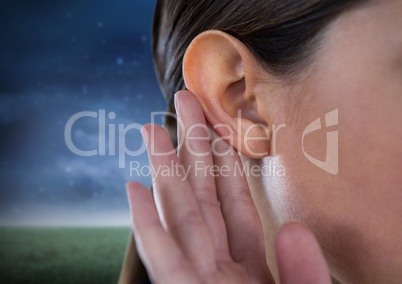 Woman listening to nature