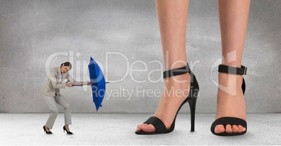 Big and small business women standing