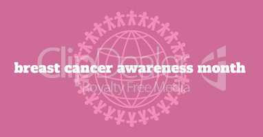 World map and breast cancer awareness concept