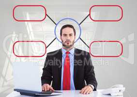 Businessman with mind map