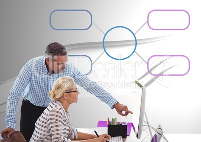 Man and woman and Mind Map_Mind Map_0006Colorful mind map over bright background