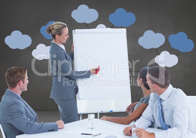 Business meeting with mind map
