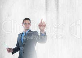 Businessman interacting with the air
