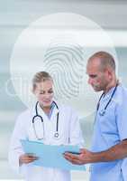 Doctors against fingerprint icon