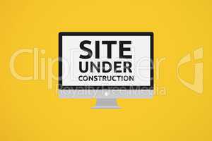 Website under construction text against yellow background