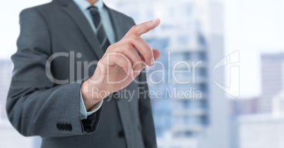 Businessman interacting with the air