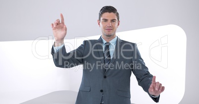 Businessman interacting with the air