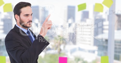 Businessman interacting with the air