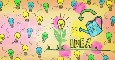 colorful idea light bulbs graphics