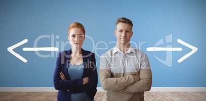 Composite image of business people looking at camera
