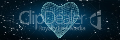 Composite image of 3d illustration of blue heart shape