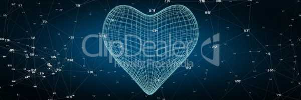 Composite image of 3d illustration of blue heart shape