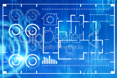 Composite image of graphic of house blueprint