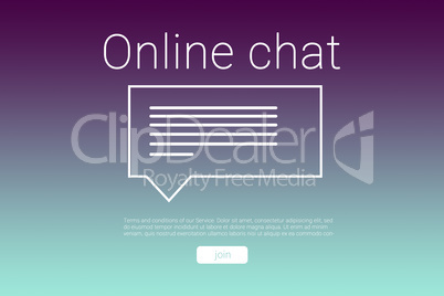 Composite image of speech bubble with online chat text