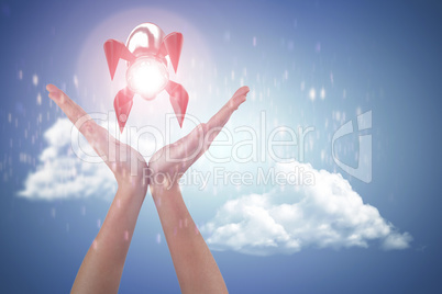 Composite image of hands gesturing against white background