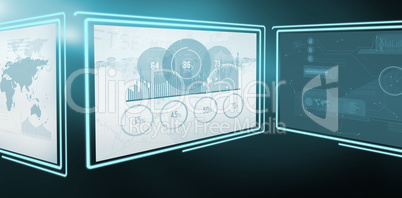 Vector image of business growth graphs