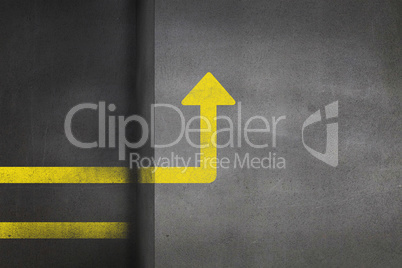 Composite image of digitally generated image of directional sign