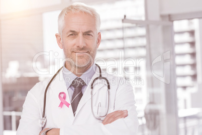 Composite image of breast cancer awareness ribbon