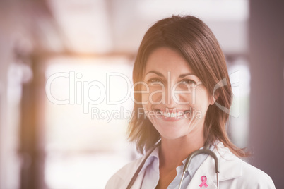 Composite image of breast cancer awareness ribbon