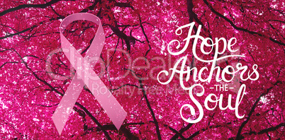 Composite image of breast cancer awareness message