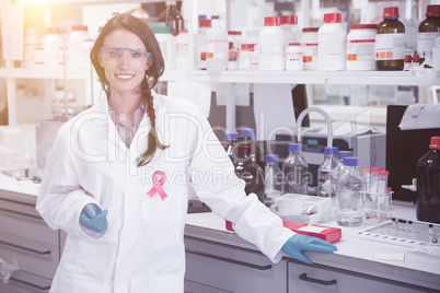 Composite image of breast cancer awareness ribbon