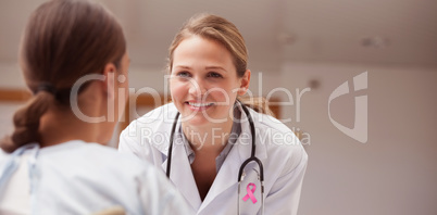 Composite image of pink breast cancer awareness ribbon