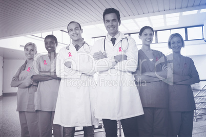 Composite image of breast cancer awareness ribbon