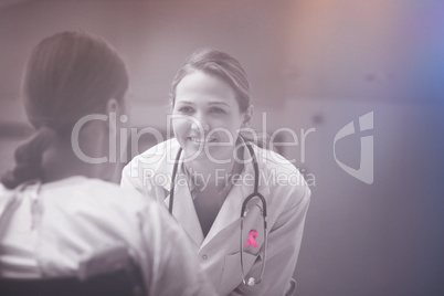 Composite image of breast cancer awareness ribbon