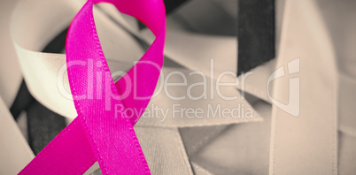 Close-up of Cancer Awareness ribbons