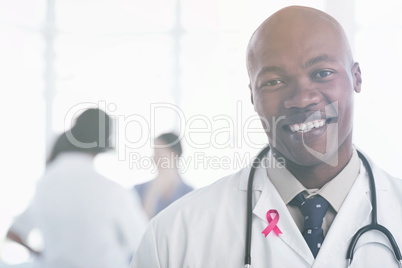 Composite image of breast cancer awareness ribbon